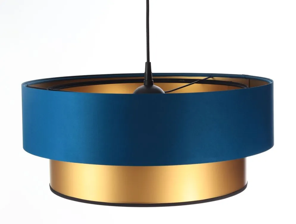 Lampa wisząca DOUBLE BLUE 60 granatowa/złota na 1 żarówkę | MIRAT. w stylu  kolekcja