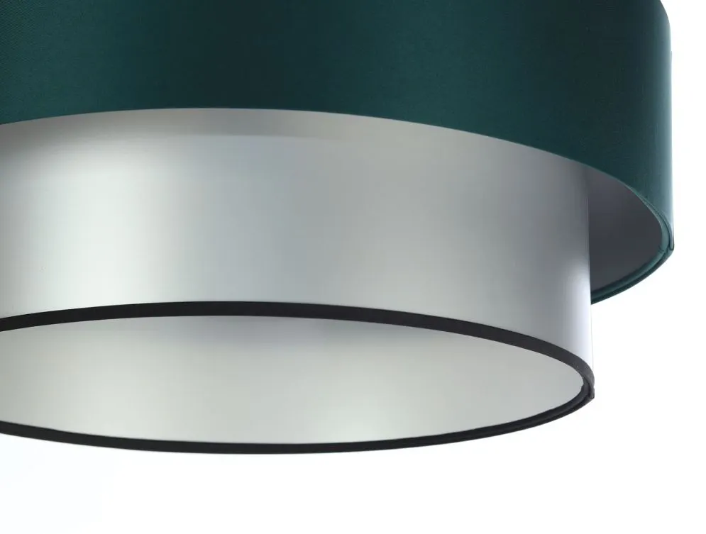 Lampa wisząca DOUBLE GREEN 50 zielona/srebrna w kształcie walca | MIRAT. w stylu kolekcja