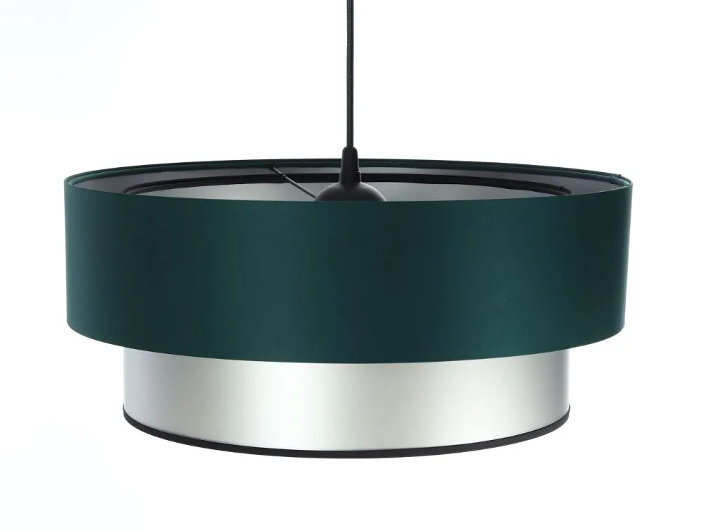 Lampa wisząca DOUBLE GREEN 50 zielona/srebrna w kształcie walca | MIRAT. w stylu kolekcja