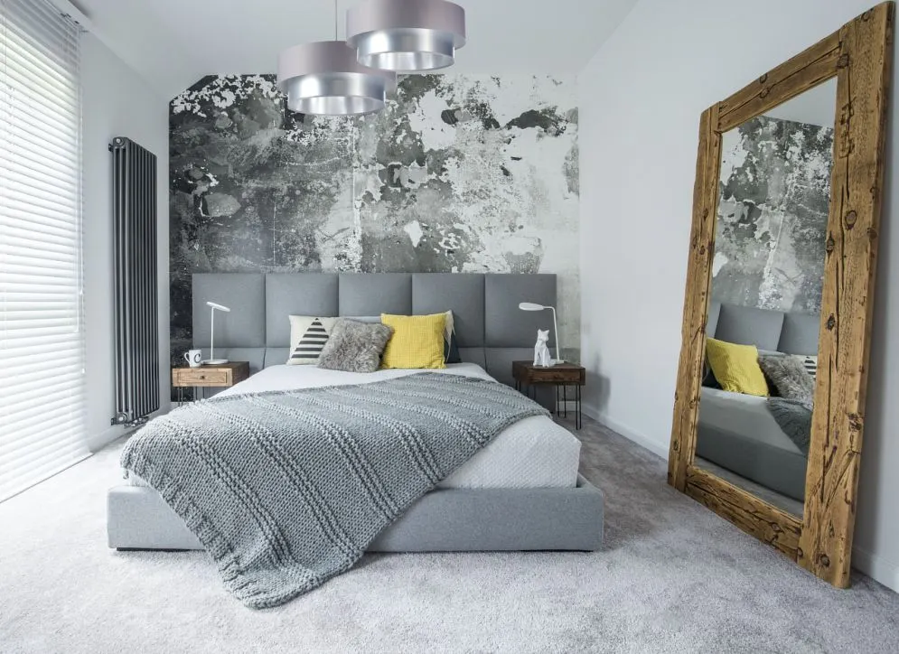 Lampa wisząca DOUBLE GRAY 40 szara/srebrna elegancka na 1 żarówkę | MIRAT. w stylu  kolekcja