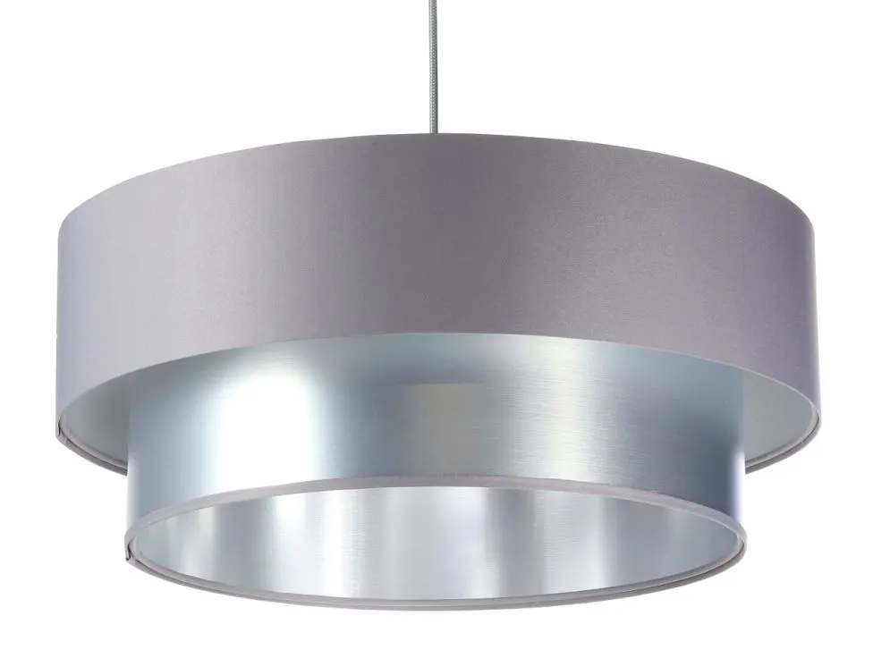 Lampa wisząca DOUBLE GRAY 50 szara/srebrna ręcznie robiona polska | MIRAT. w stylu  kolekcja