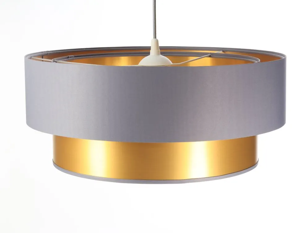 Lampa wisząca DOUBLE GRAY 40 szara/złota w stylu glamour | MIRAT. w stylu  kolekcja