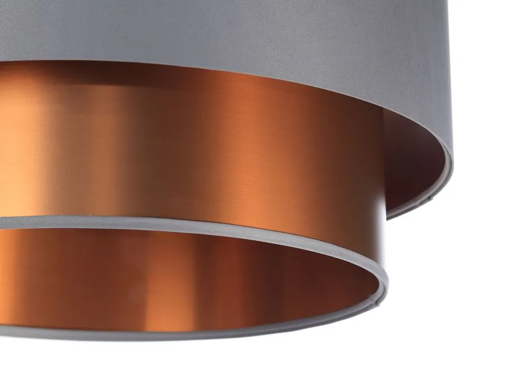 Lampa wisząca DOUBLE GRAY 50 szara/miedziana elegancka w stylu glamour | MIRAT. w stylu  kolekcja
