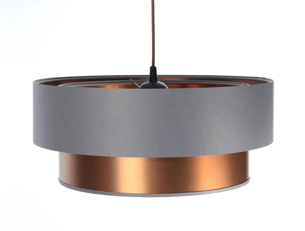 Lampa wisząca DOUBLE GRAY 40 szara/miedziana nowoczesna do salonu | MIRAT. w stylu  kolekcja