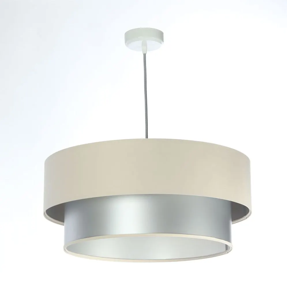 Lampa wisząca DOUBLE CREAM 50 kremowa/srebrna dwukolorowa ręcznie robiona | MIRAT. w stylu  kolekcja