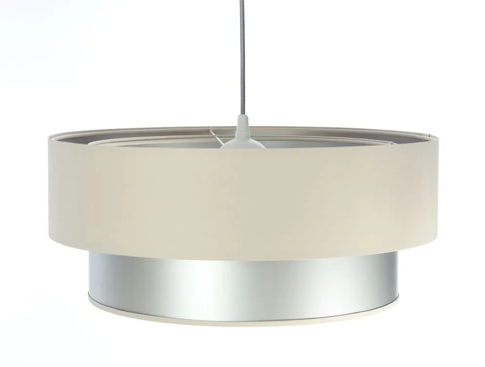 Lampa wisząca DOUBLE CREAM 60 kremowa/srebrna do jadalni nad stół | MIRAT. w stylu  kolekcja