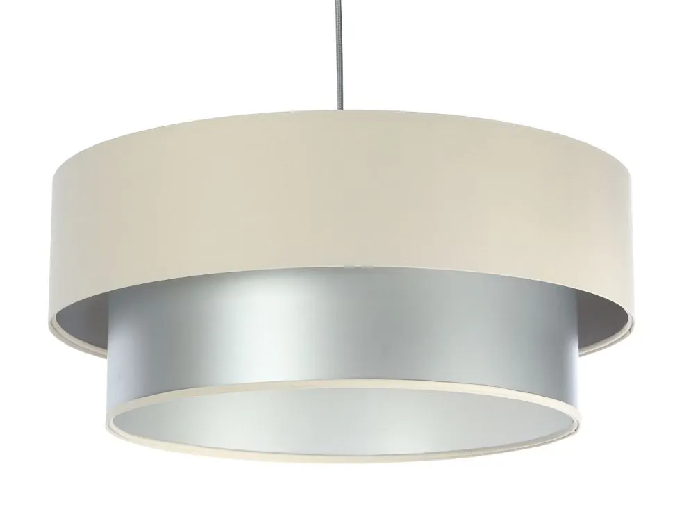 Lampa wisząca DOUBLE CREAM 60 kremowa/srebrna do jadalni nad stół | MIRAT. w stylu  kolekcja