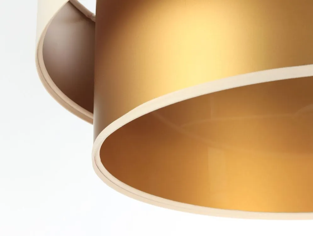 Lampa wisząca DOUBLE CREAM 50 kremowa/złota symetryczna w kształcie walca | MIRAT. w stylu  kolekcja