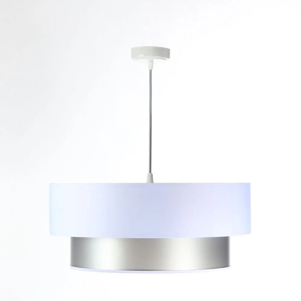 Lampa wisząca DOUBLE WHITE 40 biała/srebrna nowoczesna dwukolorowa | MIRAT. w stylu  kolekcja