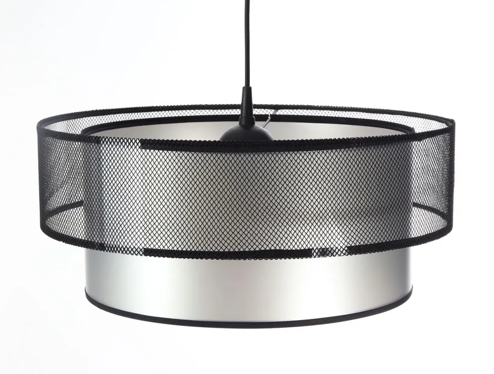 Lampa wisząca DOUBLE NET 40 srebrna w stylu loft | MIRAT.