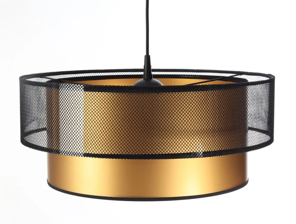 Lampa wisząca DOUBLE NET 60 złota do jadalni nad stół | MIRAT.