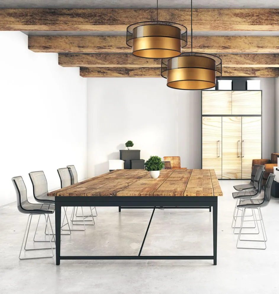 Lampa wisząca DOUBLE NET 50 złota na 1 żarówkę w stylu loft | MIRAT.