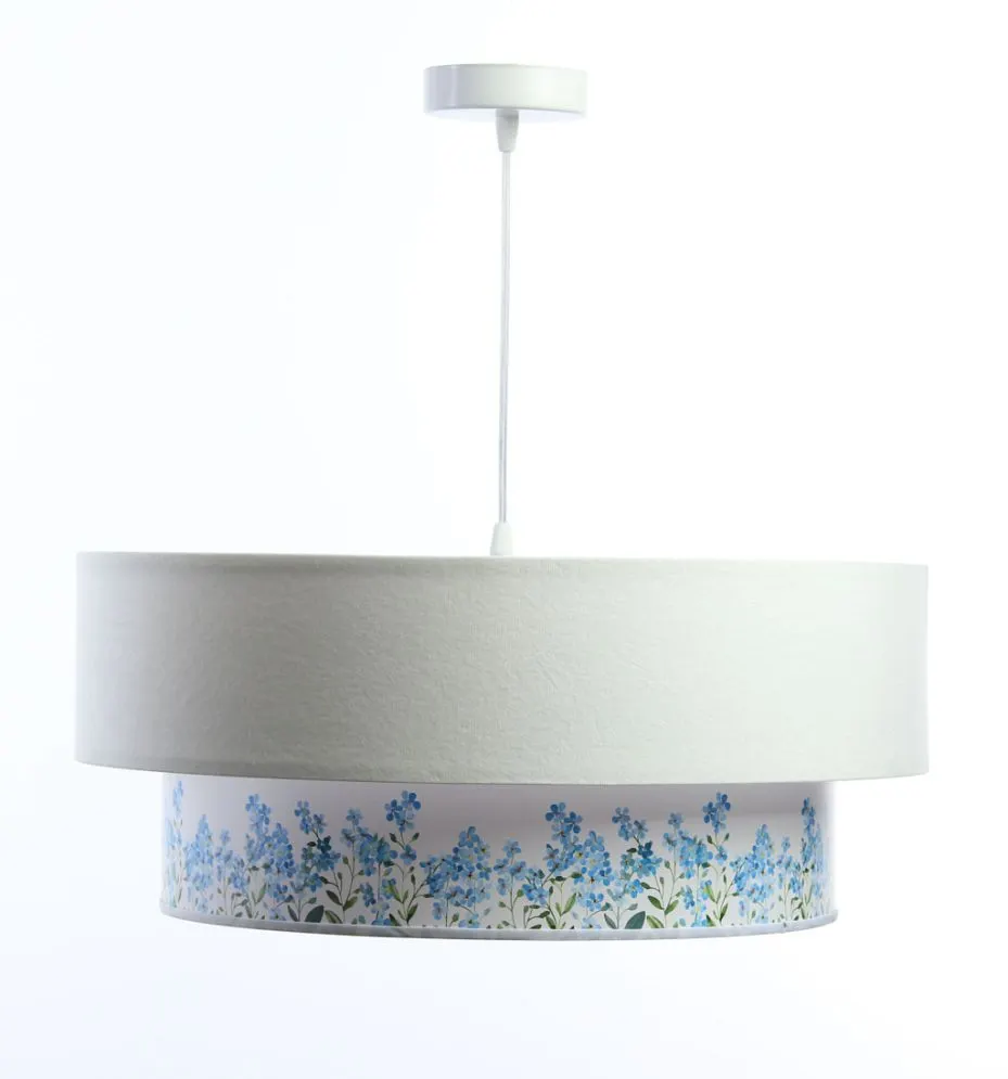 Lampa wisząca DOUBLE FLOWER 50 biała w kształcie walca | MIRAT.