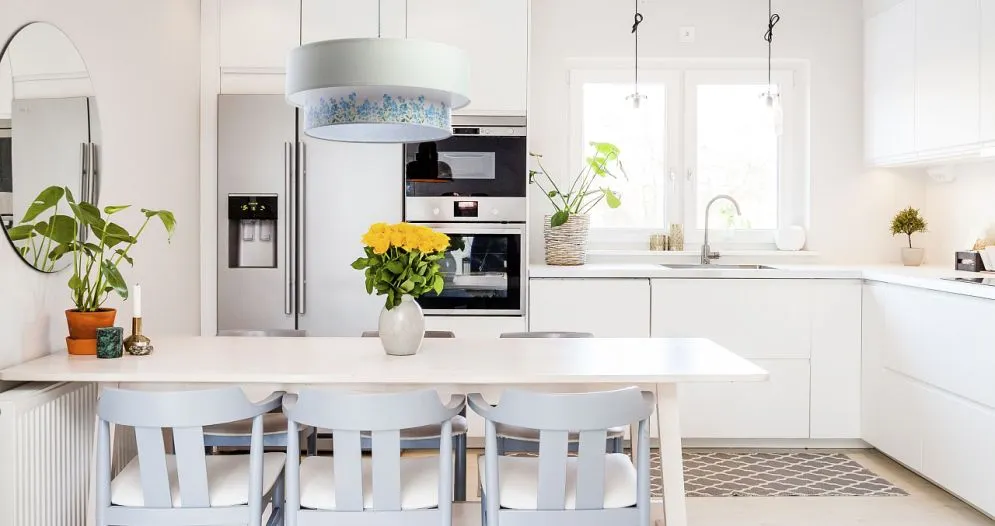 Lampa wisząca DOUBLE FLOWER 40 biała nowoczesna do kuchni | MIRAT.