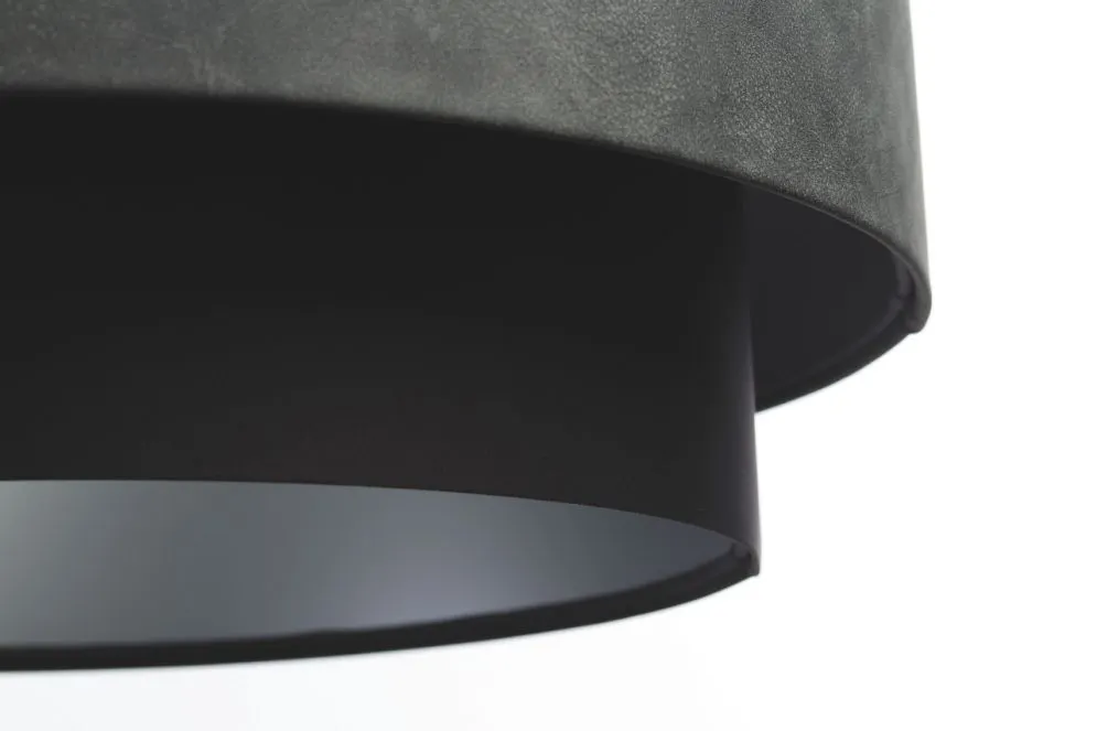 Lampa wisząca DOUBLE ZAMSZ 60 szara/czarna symetryczna na 1 żarówkę | MIRAT.