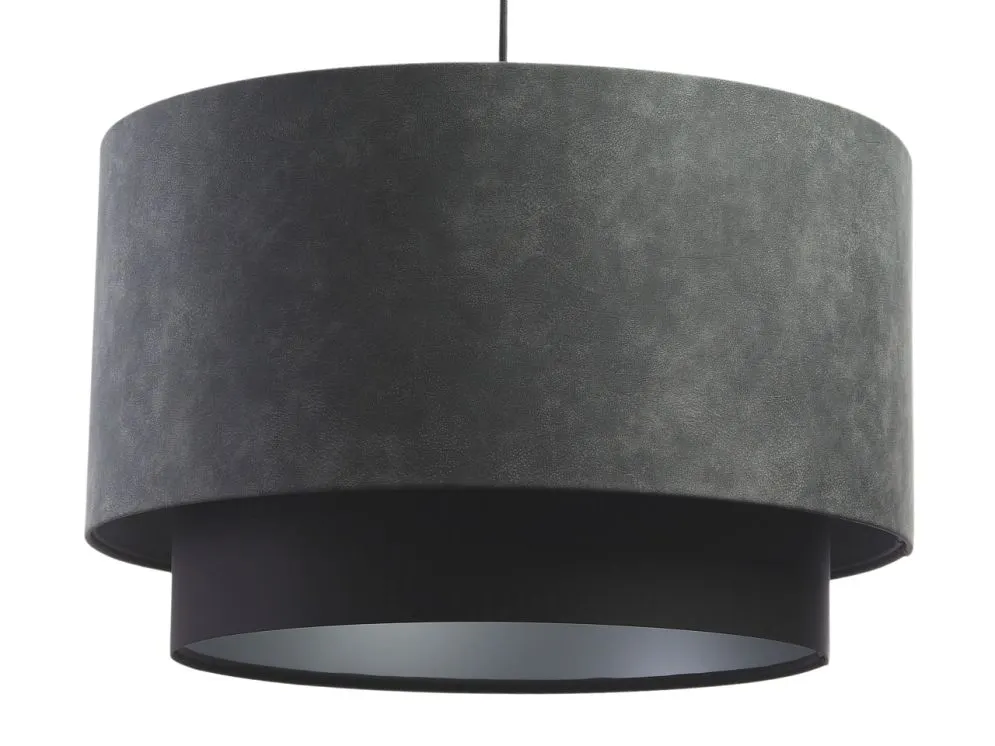 Lampa wisząca DOUBLE ZAMSZ 60 szara/czarna symetryczna na 1 żarówkę | MIRAT.