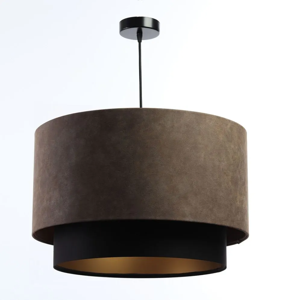 Lampa wisząca DOUBLE ZAMSZ 40 brązowa/czarna nowoczesna | MIRAT.