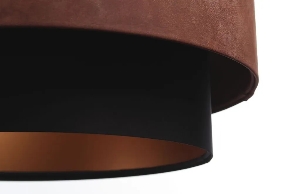Lampa wisząca DOUBLE ZAMSZ 60 bordowa/czarna do jadalni nad stół | MIRAT.