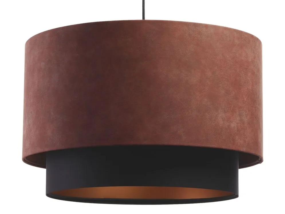 Lampa wisząca DOUBLE ZAMSZ 50 bordowa/czarna w kształcie walca | MIRAT.