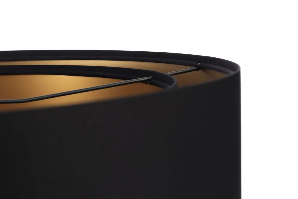 Lampa wisząca DOUBLE ELEGANT 60 czarna/złota na 1 żarówkę | MIRAT.