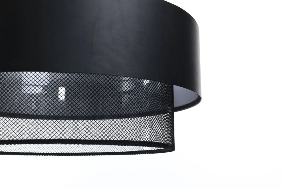 Lampa wisząca DOUBLE NET 50 czarna w kształcie walca | MIRAT.