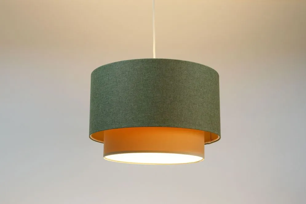 Lampa wisząca ERUTAN DOUBLE 40 zielona/kremowa w stylu boho I sklep meblowy MIRAT.