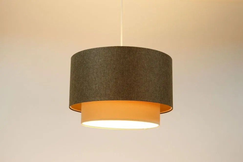 Lampa wisząca ERUTAN DOUBLE 50 szara/kremowa z podwójnym abażurem I sklep meblowy MIRAT.