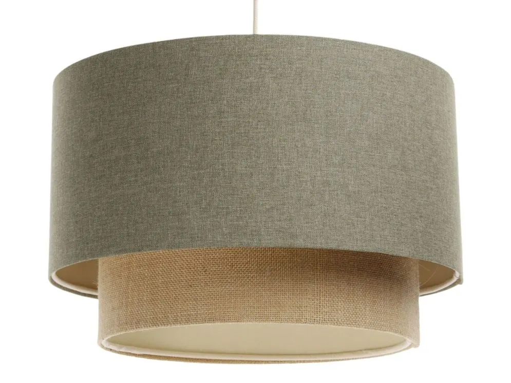 Lampa wisząca ERUTAN DOUBLE 40 zielona/beżowa z podwójnym abażurem I sklep meblowy MIRAT.