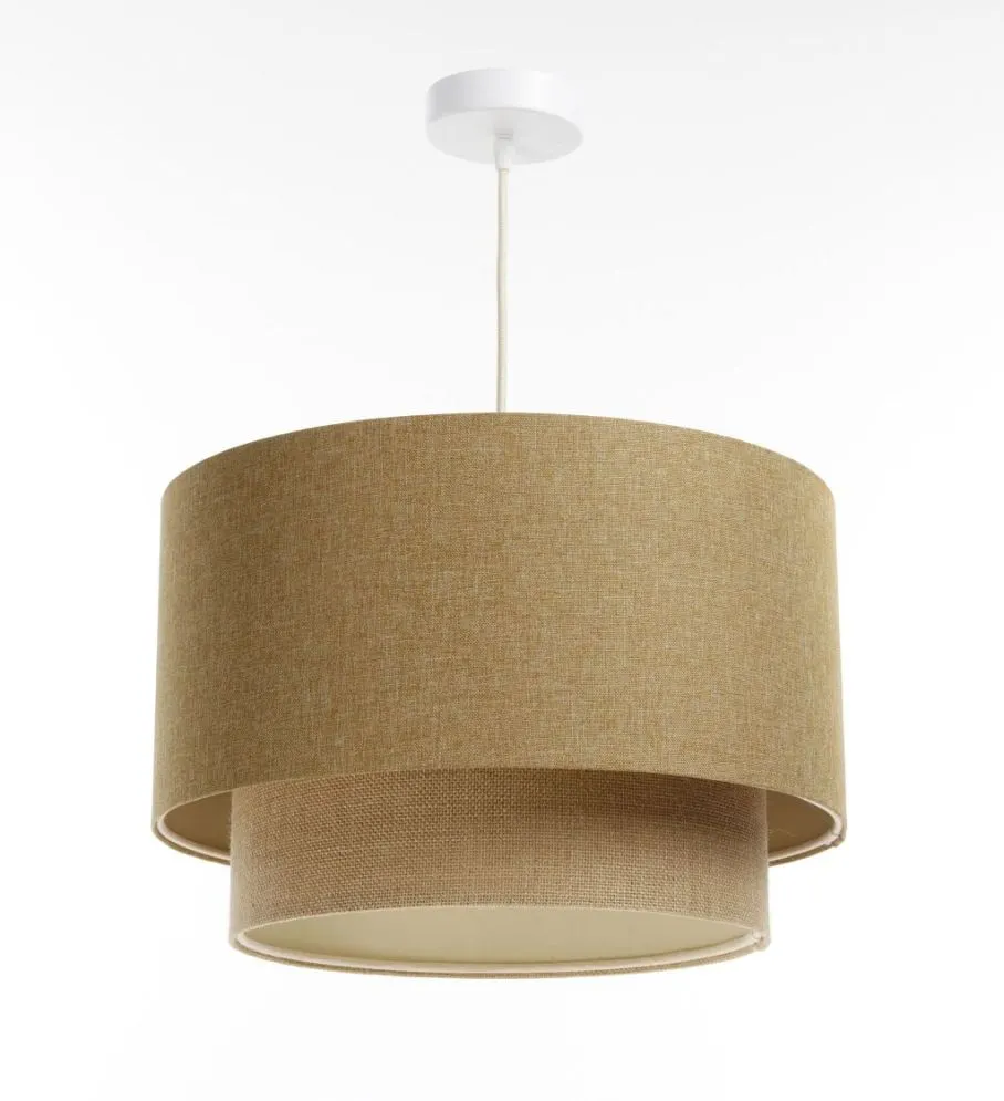 Lampa wisząca ERUTAN DOUBLE 50 żółta/beżowa z podwójnym abażurem I sklep meblowy MIRAT.