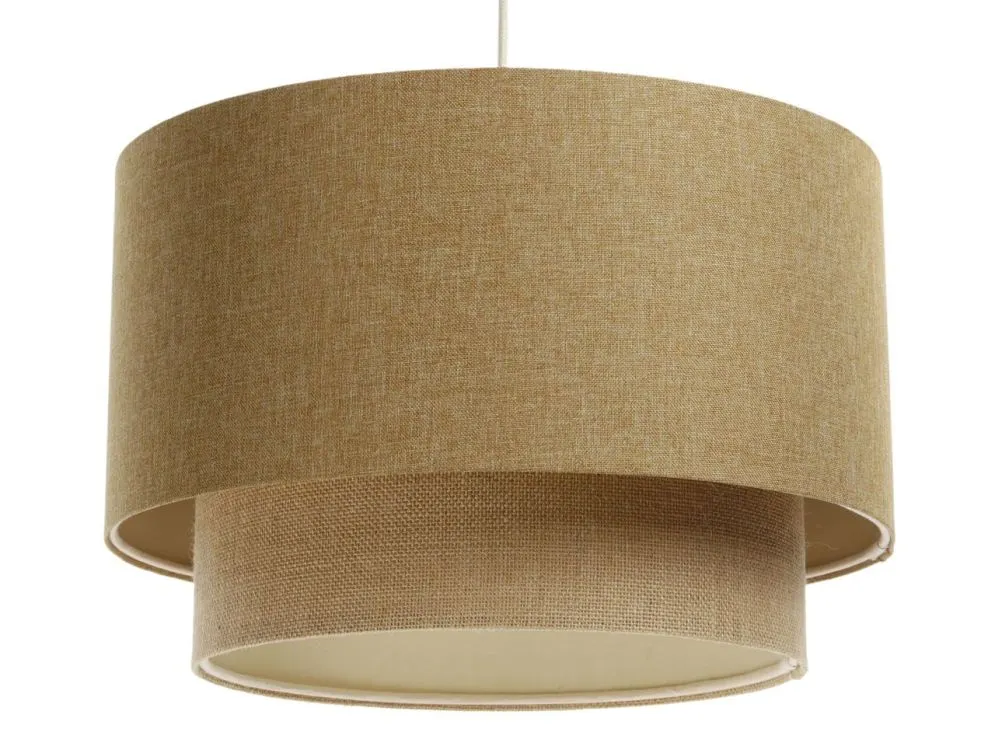 Lampa wisząca ERUTAN DOUBLE 50 żółta/beżowa z podwójnym abażurem I sklep meblowy MIRAT.