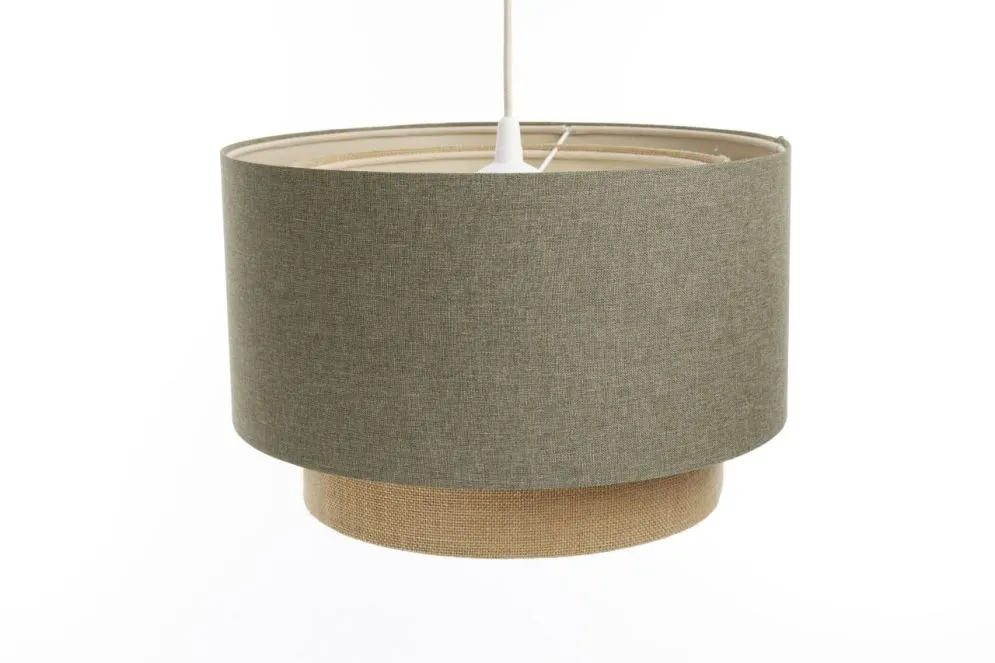 Lampa wisząca ERUTAN DOUBLE RATTAN 50 zielona/beżowa ręcznie robiona I sklep meblowy MIRAT.