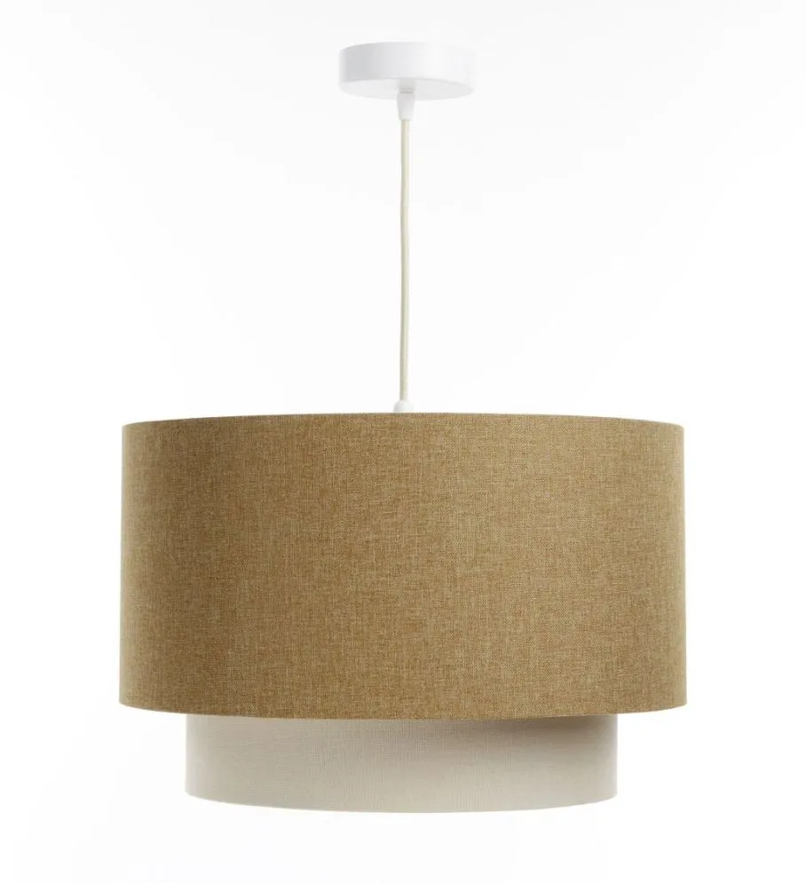 Lampa wisząca ERUTAN DOUBLE RATTAN 50 żółta/kremowa polskiej produkcji I sklep meblowy MIRAT.