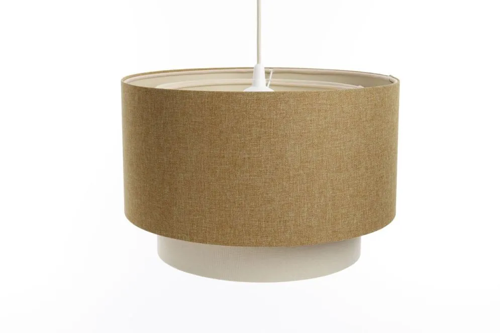 Lampa wisząca ERUTAN DOUBLE RATTAN 60 żółta/kremowa duża w kształcie walca I sklep meblowy MIRAT.