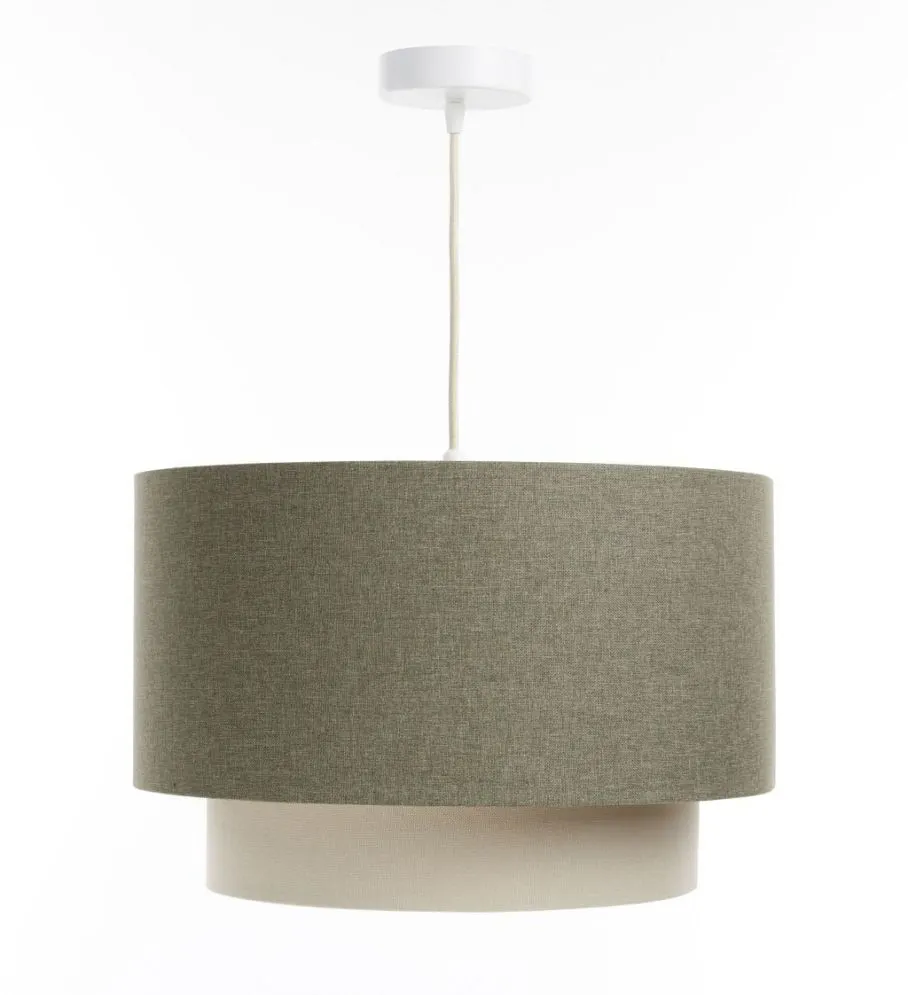 Lampa wisząca ERUTAN DOUBLE RATTAN 40 zielona/kremowa w stylu boho I sklep meblowy MIRAT.