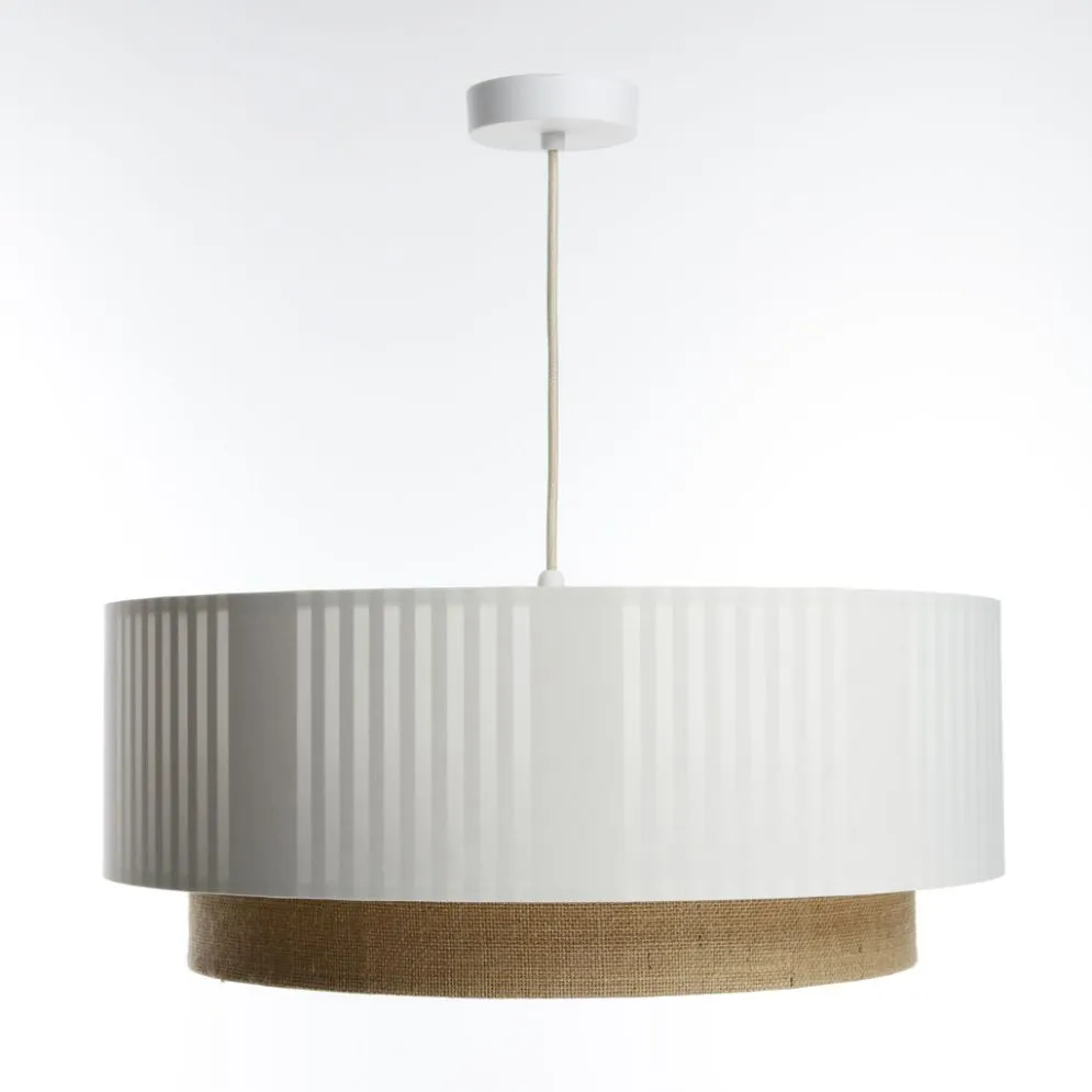 Lampa wisząca DUO LAMI LINE 40x16 biała/jutowa sufitowa I sklep meblowy MIRAT.
