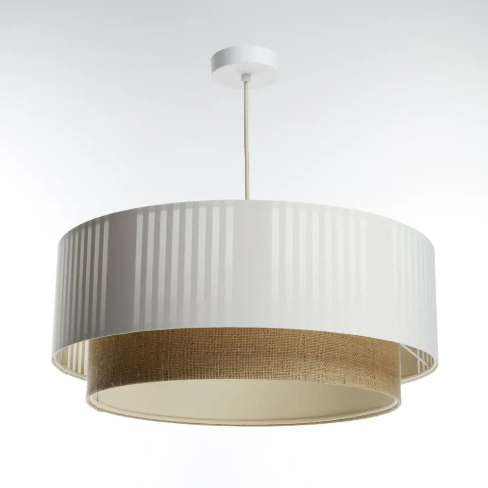 Lampa wisząca DUO LAMI LINE 40x16 biała/jutowa sufitowa I sklep meblowy MIRAT.