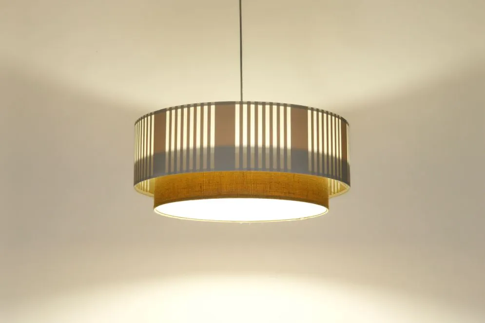 Lampa wisząca DUO LAMI LINE 40x16 biała/jutowa sufitowa I sklep meblowy MIRAT.