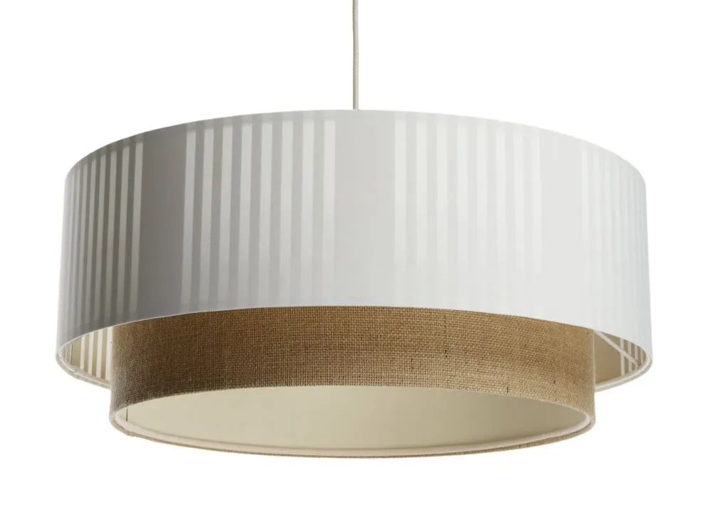 Lampa wisząca DUO LAMI LINE 40x16 biała/jutowa sufitowa I sklep meblowy MIRAT.