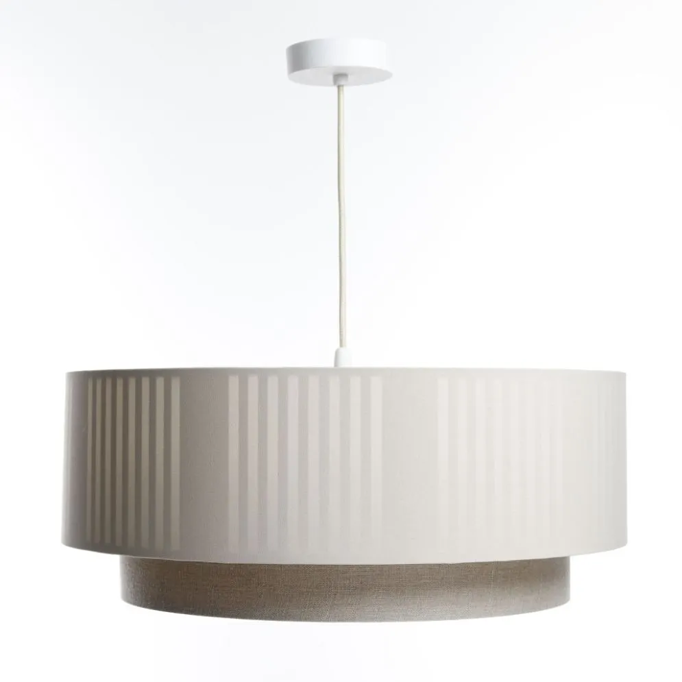 Lampa wisząca DUO LAMI LINE 60x25 kremowa/beżowa lniana I sklep meblowy MIRAT.