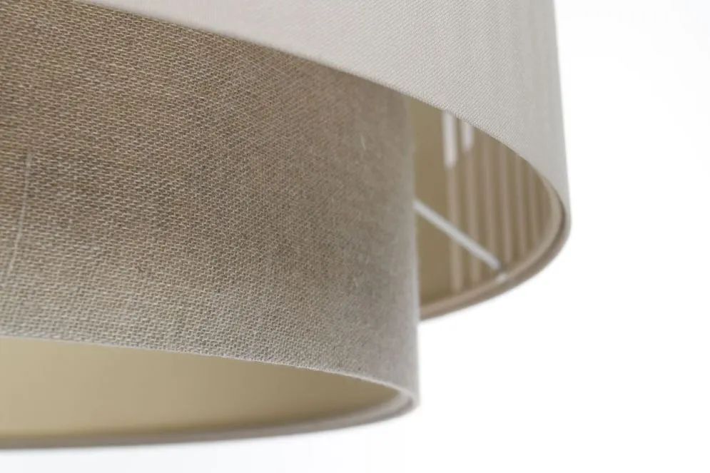 Lampa wisząca DUO LAMI LINE 60x25 kremowa/beżowa lniana I sklep meblowy MIRAT.