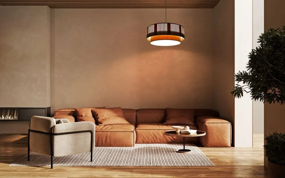 Lampa wisząca DUO LAMI LINE 40x16 kremowa/beżowa pojedyncza I sklep meblowy MIRAT.