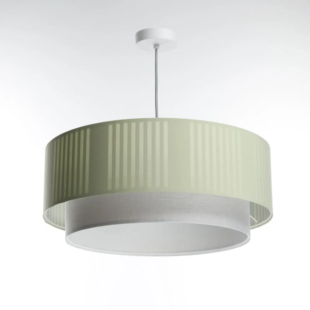 Lampa wisząca DUO LAMI LINE 40x16 zielona/kremowa boho I sklep meblowy MIRAT.