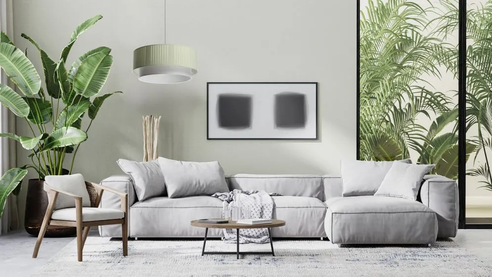 Lampa wisząca DUO LAMI LINE 40x16 zielona/kremowa boho I sklep meblowy MIRAT.