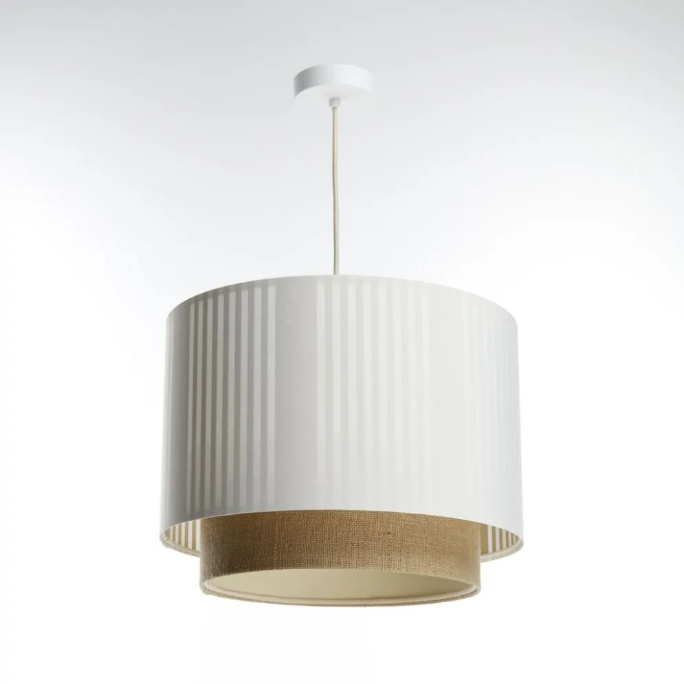Lampa wisząca DUO LAMI LINE 50 biała/jutowa dwuściankowa I sklep meblowy MIRAT.