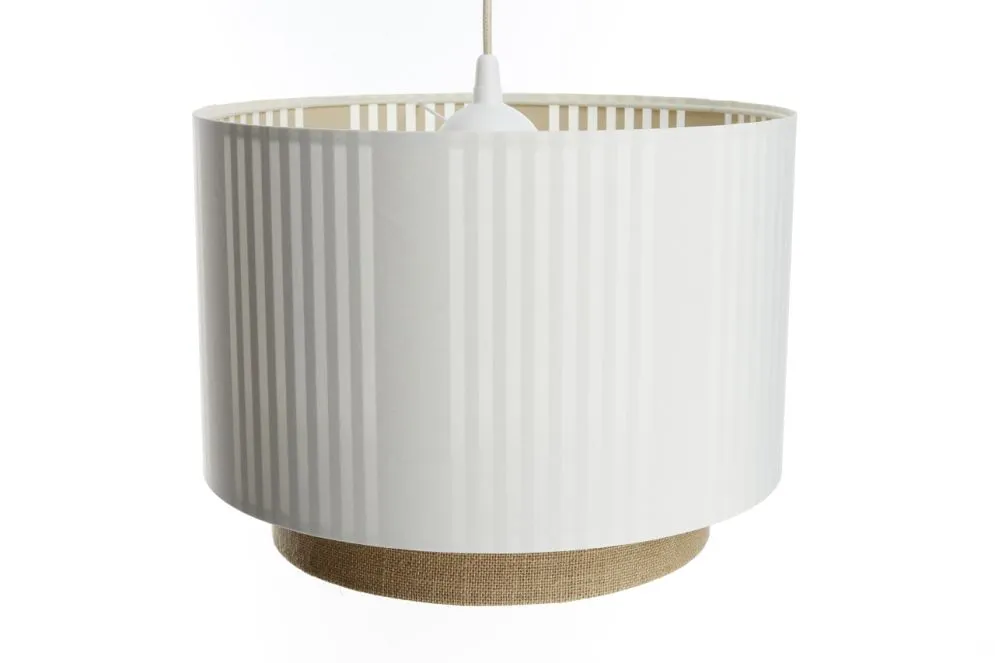Lampa wisząca DUO LAMI LINE 50 biała/jutowa dwuściankowa I sklep meblowy MIRAT.