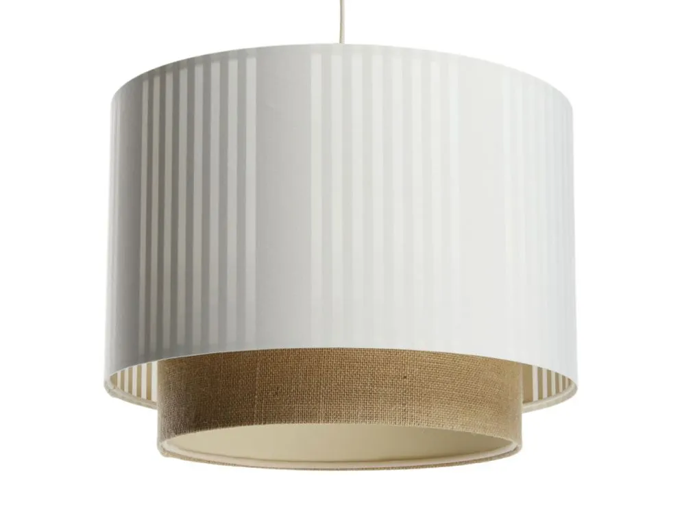 Lampa wisząca DUO LAMI LINE 50 biała/jutowa dwuściankowa I sklep meblowy MIRAT.