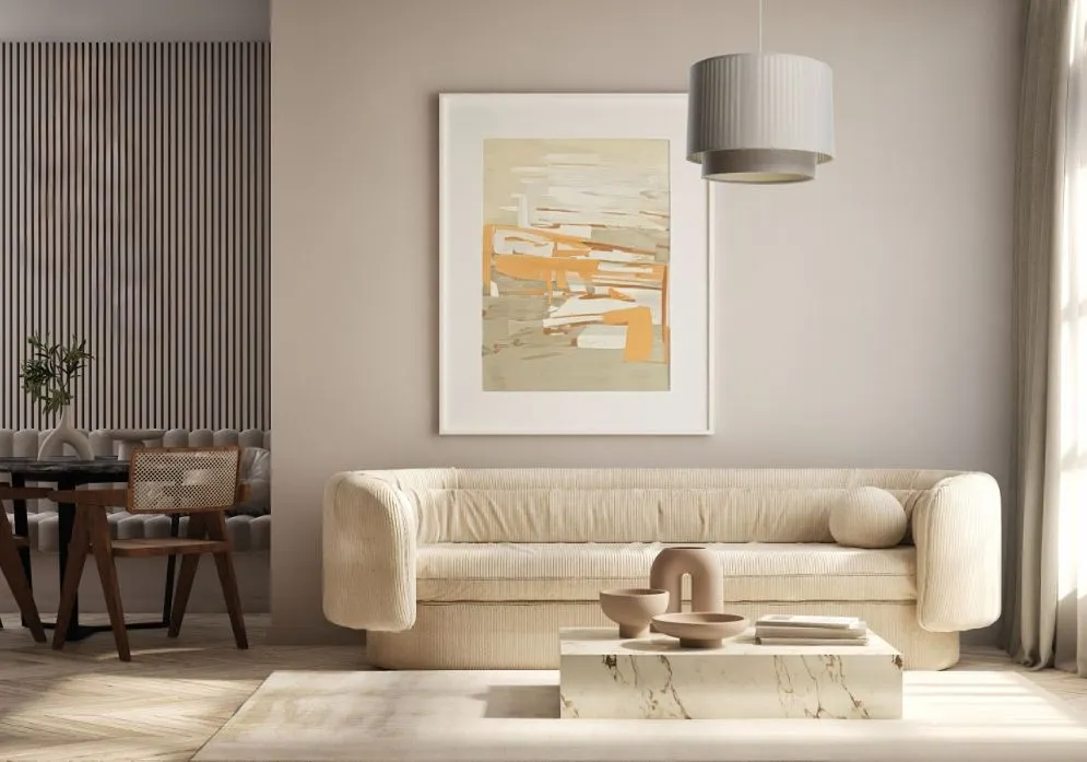 Lampa wisząca DUO LAMI LINE 40 kremowa/beżowa w stylu boho I sklep meblowy MIRAT.