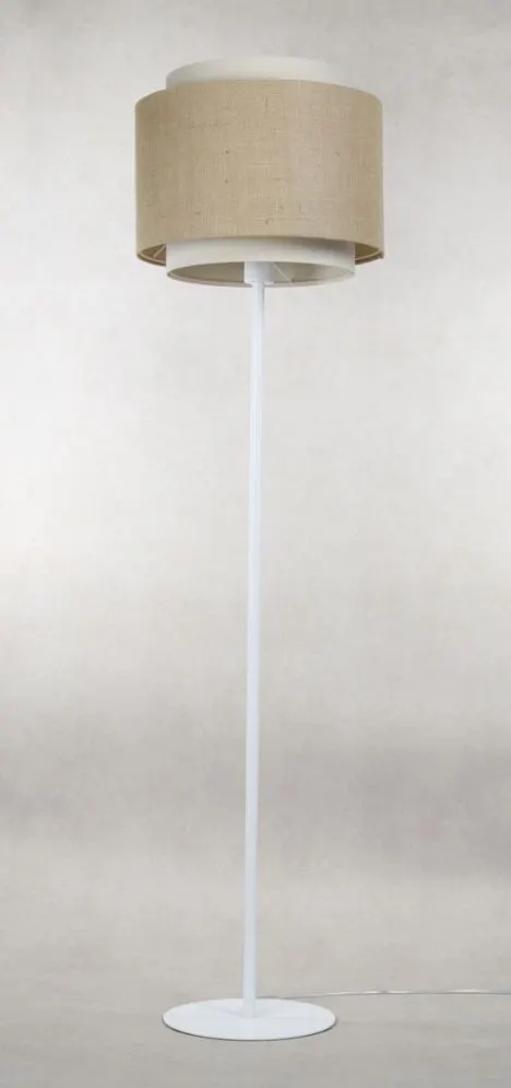 Lampa stojąca ASU II beżowa/biała boho I sklep meblowy MIRAT.