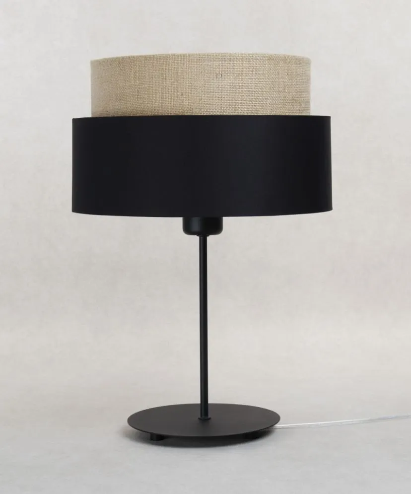 Lampa stołowa ASU I czarna/beżowa I sklep meblowy MIRAT.