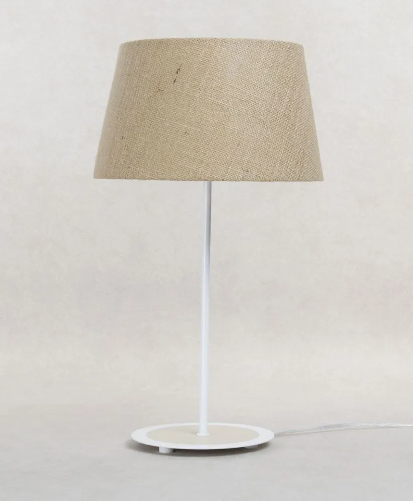 Lampa stołowa ENTURO III beżowa z abażurem z juty I sklep meblowy MIRAT.